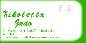 nikoletta gado business card